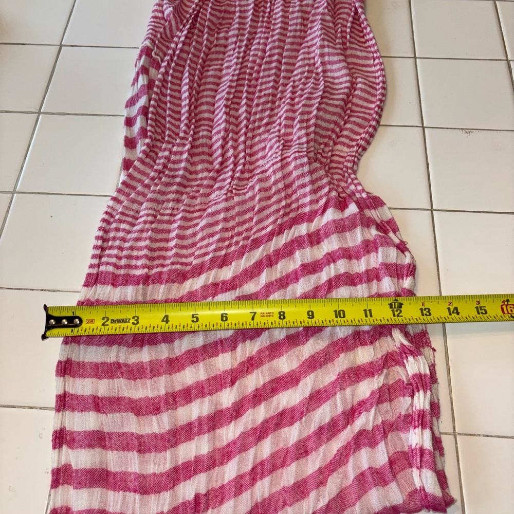 Pink White Striped Scarf infinity neck warm gifts travel party fall girly cute - Picture 6 of 6